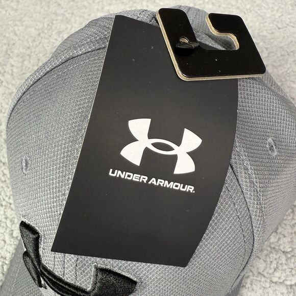 Under Armour Hat Cap Mens M/L Gray Black Logo UA Blitzing 3.0 Stretch Fit NWT - Picture 7 of 9